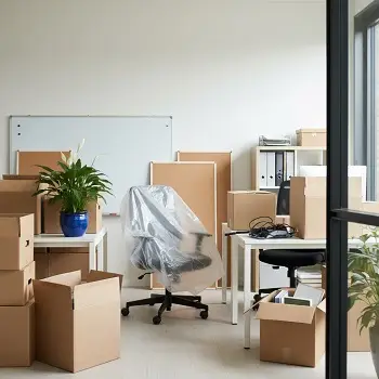 Oficina de empresa preparada para una mudanza